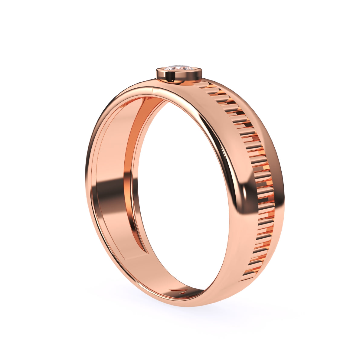 Latest Bezel Round Diamond Ring For Men